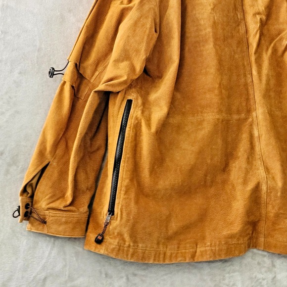 Vintage Orange M. Julian Suede Utility Zip Up Jacket Size XL Wilsons - Picture 12 of 14